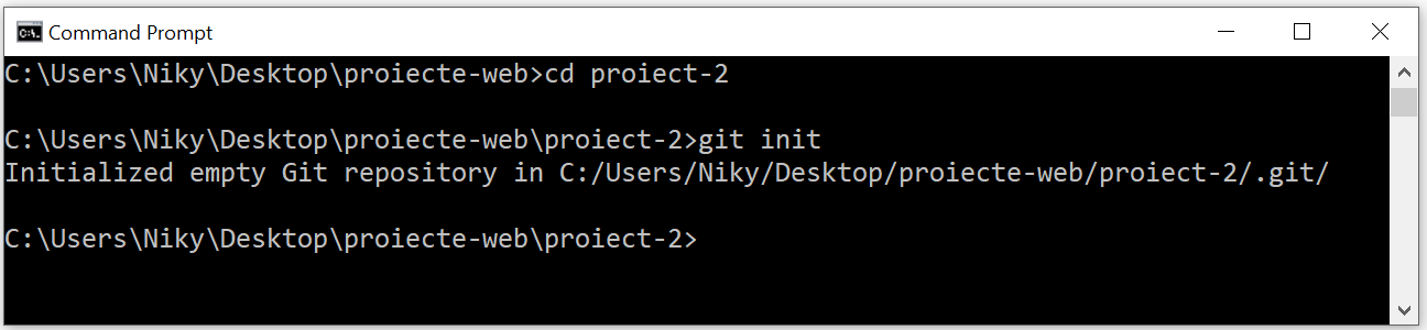 confirmation of git initialization in project
